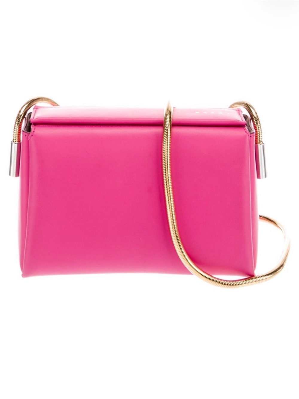Marni Toggle Pink Leather Crossbody Bag with Gold Chain Strap